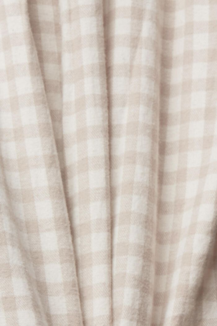 Ternet pyjamassæt i flonel, SAND, detail image number 4