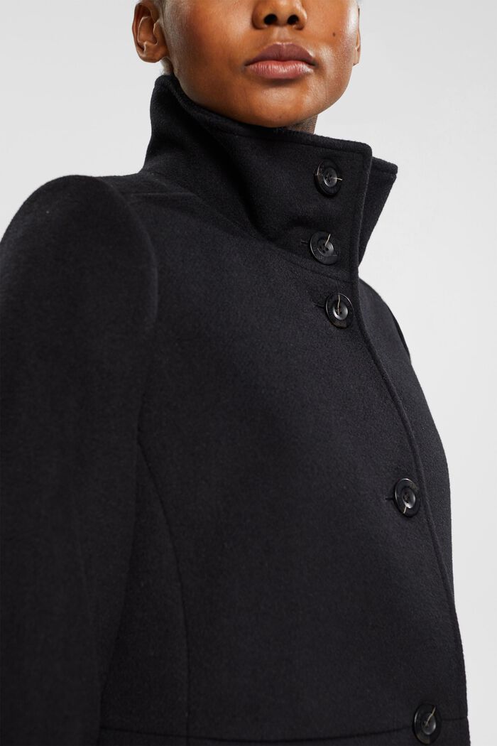 Frakke med uld, BLACK, detail image number 2