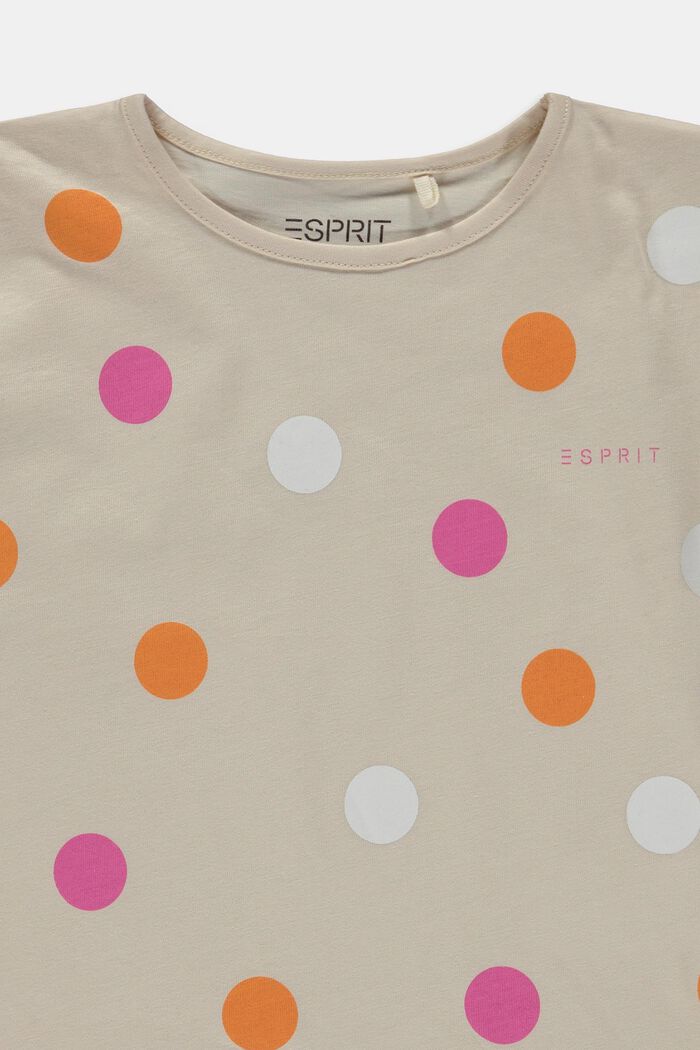 T-shirt med polkaprikket print, LIGHT BEIGE, detail image number 2