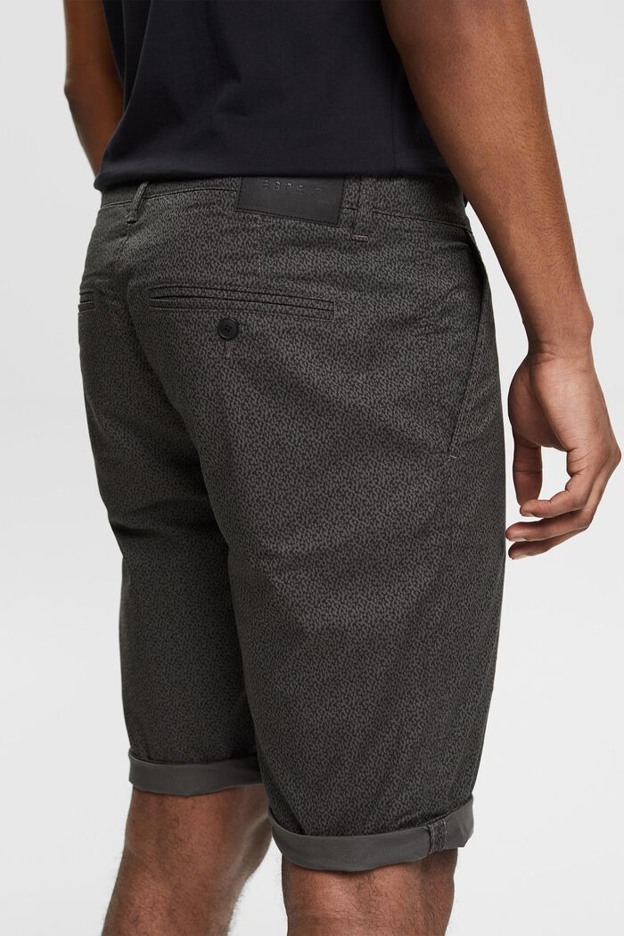 Shorts med nøglering og print, økologisk bomuld, DARK GREY, detail image number 5