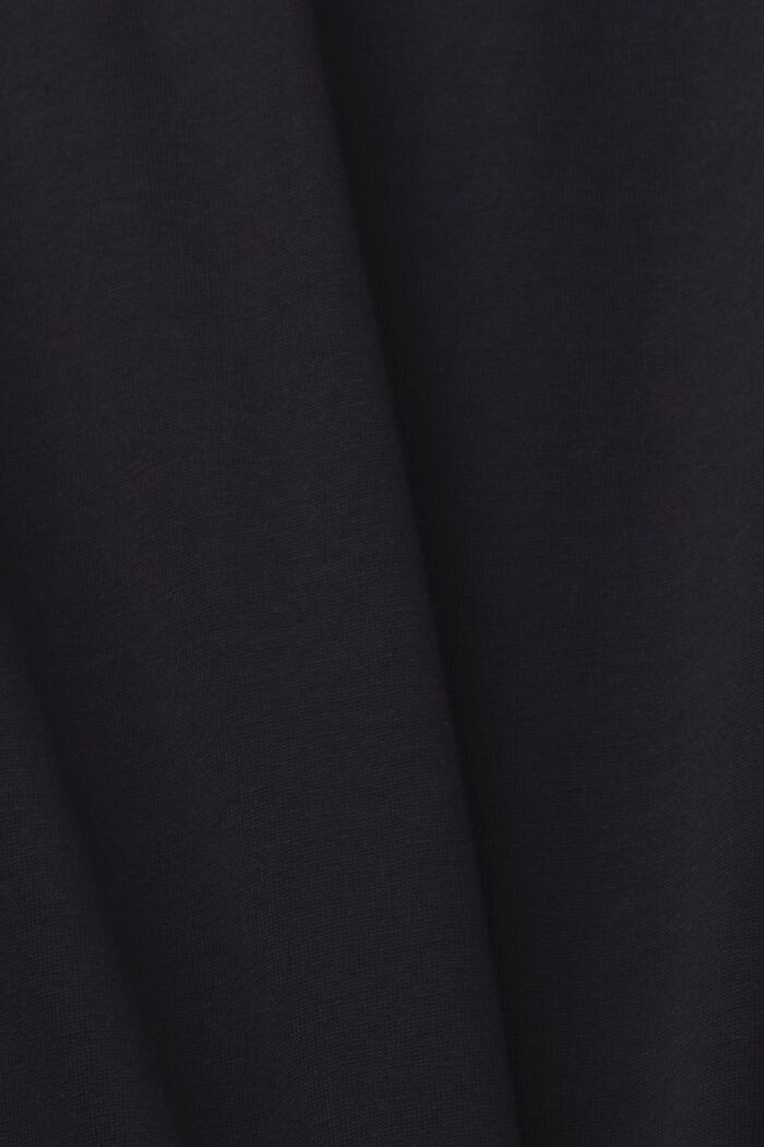 Jersey-T-shirt med logo, 100% bomuld, BLACK, detail image number 5