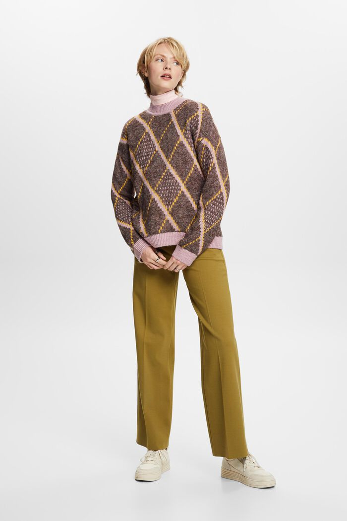 Ternet sweater i uldmiks, TOFFEE, detail image number 4