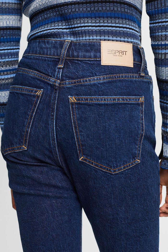 Retro slim-jeans med høj talje, BLUE MEDIUM WASHED, detail image number 4