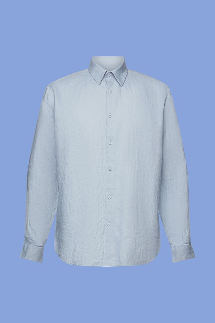 Skjorte i hør, LIGHT BLUE LAVENDER, detail image number 6