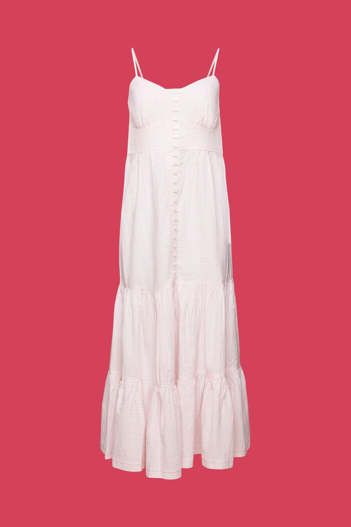 Lagdelt maxi-kjole med knapper på fronten, LIGHT PINK, detail image number 6