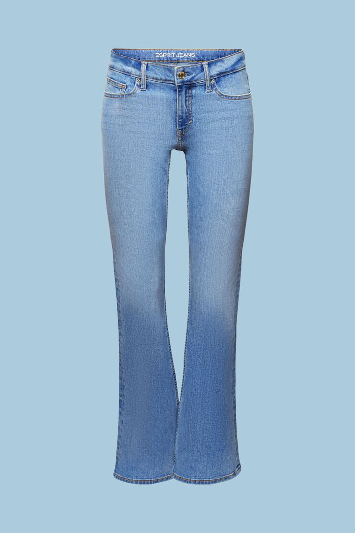 Bootcut-jeans med mellemhøj talje, BLUE LIGHT WASHED, detail image number 6