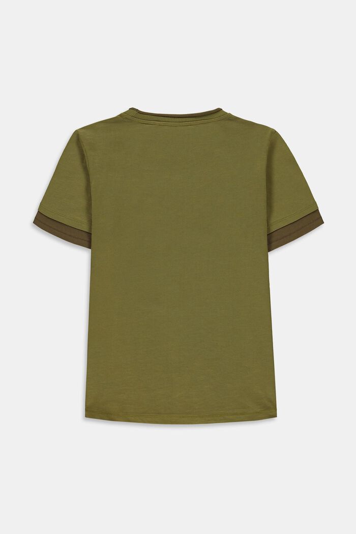 T-shirt i lag på lag-look med print, LEAF GREEN, detail image number 1