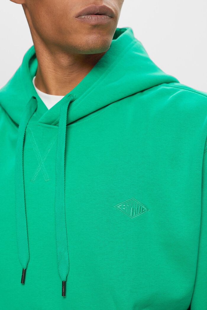 Sweatshirt med hætte og syet logo, GREEN, detail image number 2