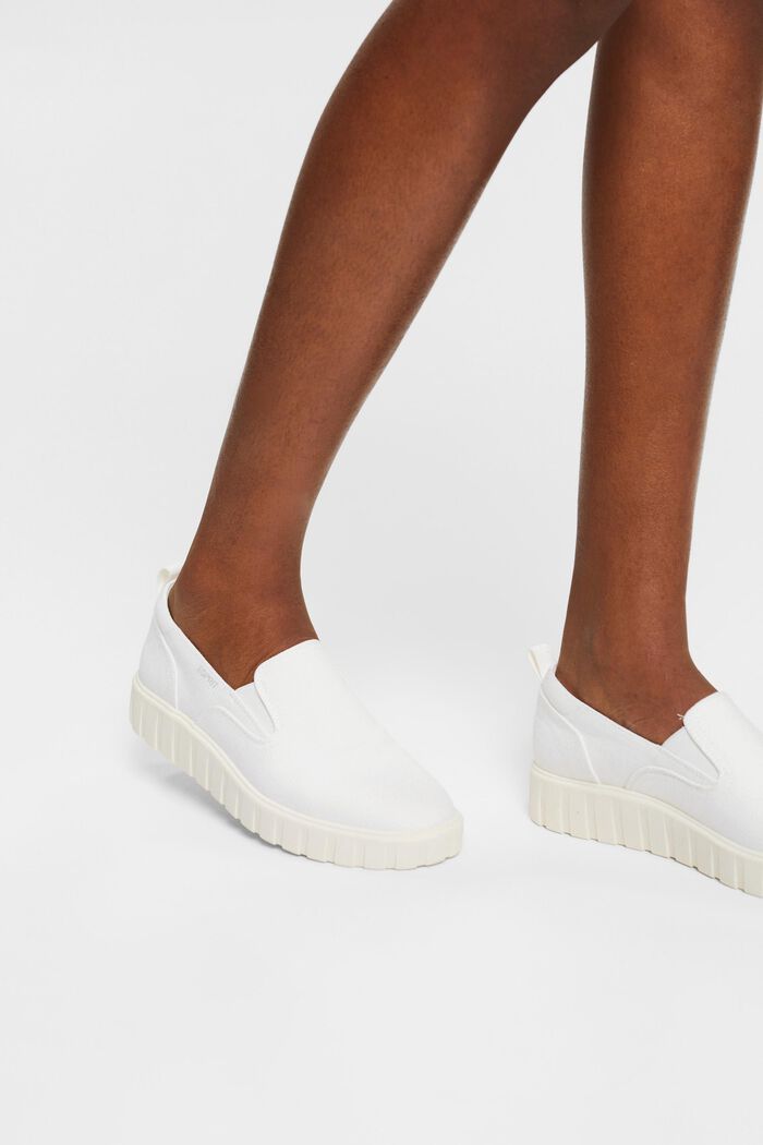 Slip-on-sneakers med plateausåler, WHITE, detail image number 3