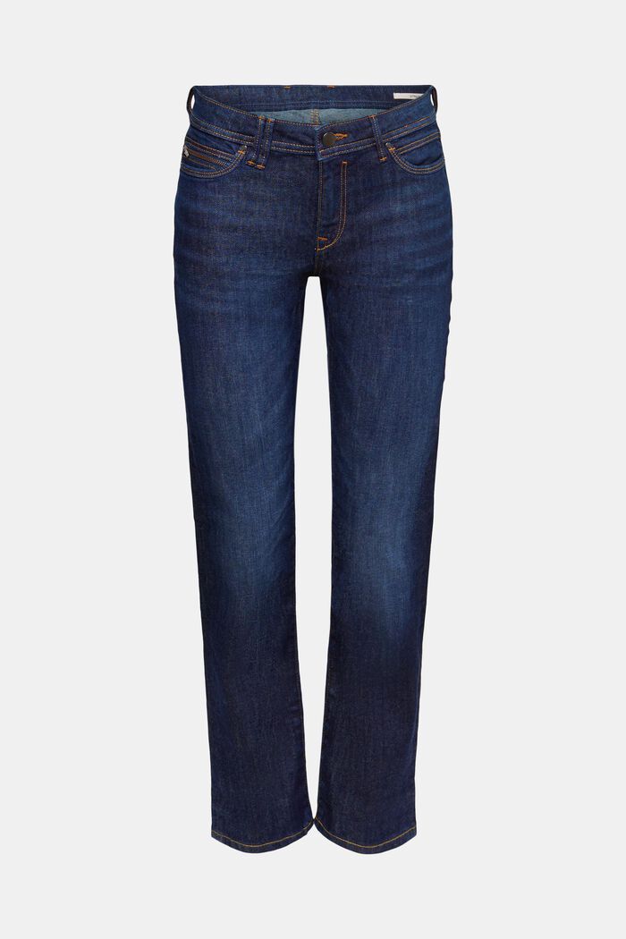 Jeans med vide ben, BLUE DARK WASHED, detail image number 7