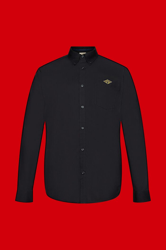 Button down-skjorte i bomuld, BLACK, detail image number 5