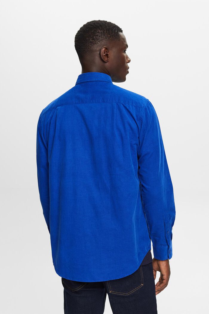 Fløjlsskjorte i 100% bomuld, BRIGHT BLUE, detail image number 3