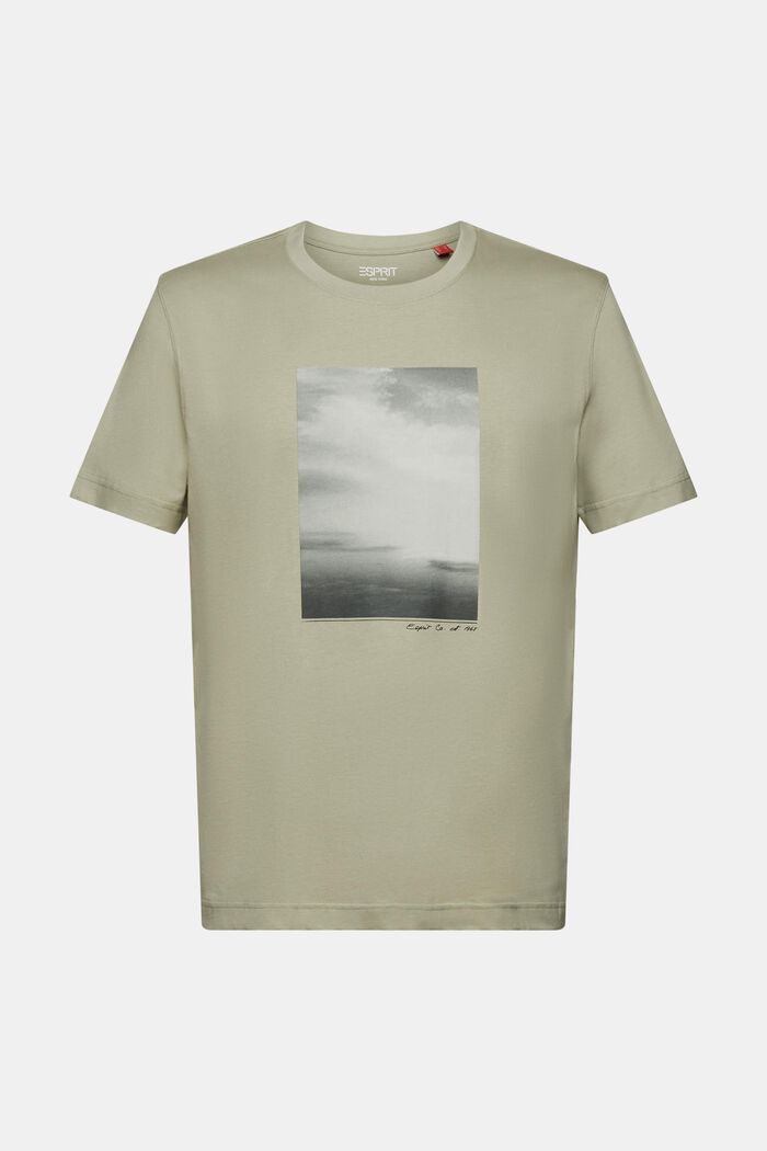 T-shirt i økologisk bomuld med print, DUSTY GREEN, detail image number 5