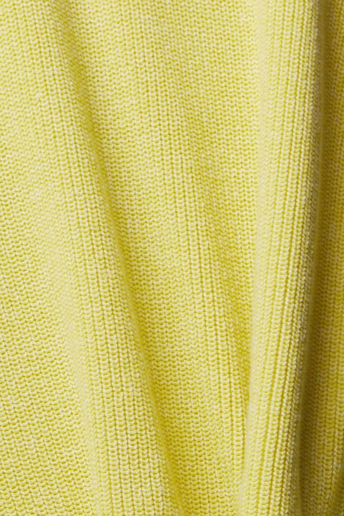 Strikket pullover med halv lynlås, BRIGHT YELLOW, detail image number 5