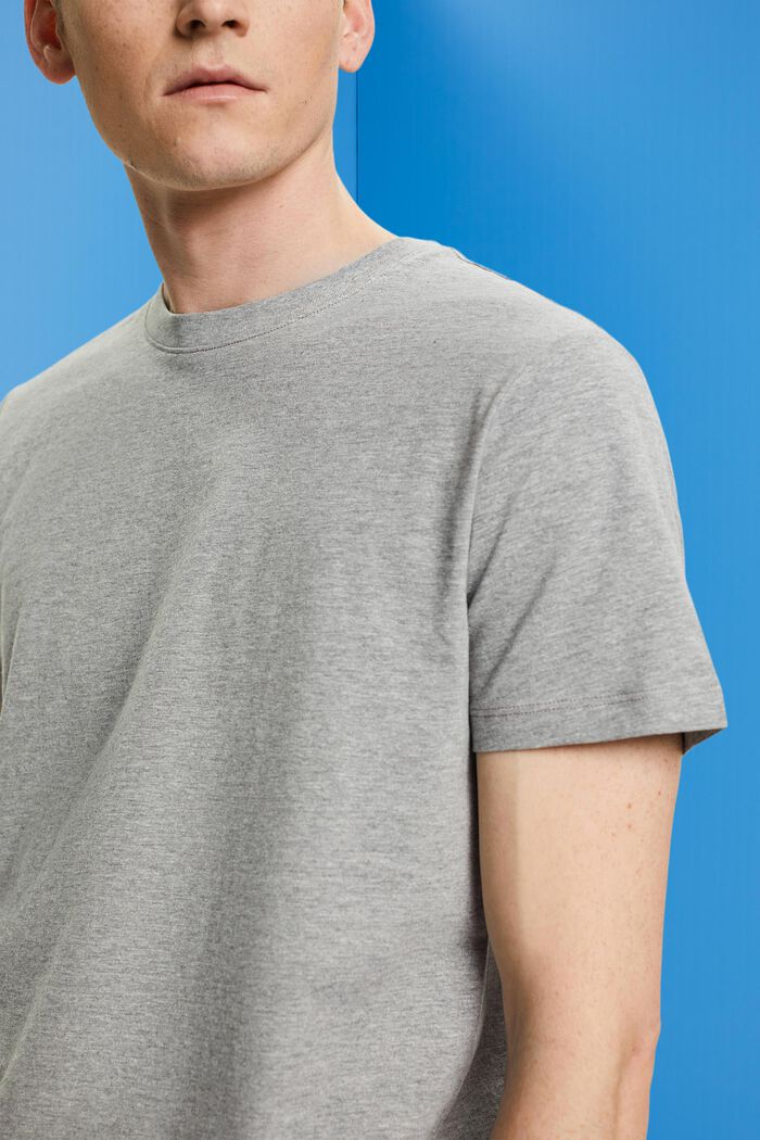 Slim fit T-shirt med rund hals, MEDIUM GREY, detail image number 1