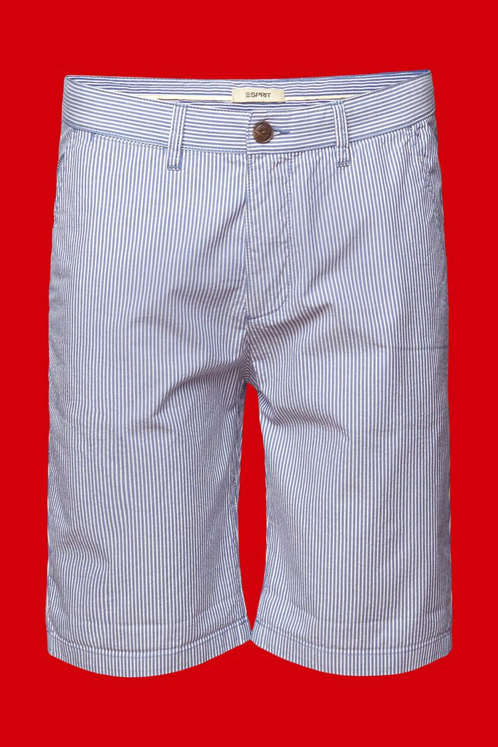 Stribede chino-shorts, 100 % bomuld, BLUE, detail image number 8