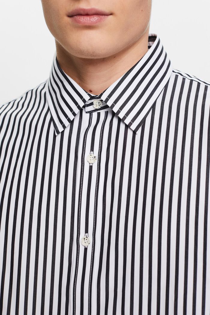 Stribet poplin-skjorte, BLACK, detail image number 2