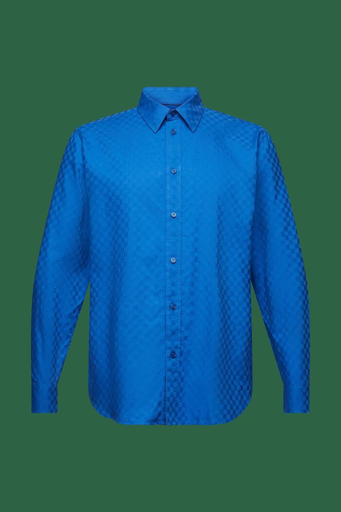 Jacquard-skjorte i bomuld, BRIGHT BLUE, detail image number 8