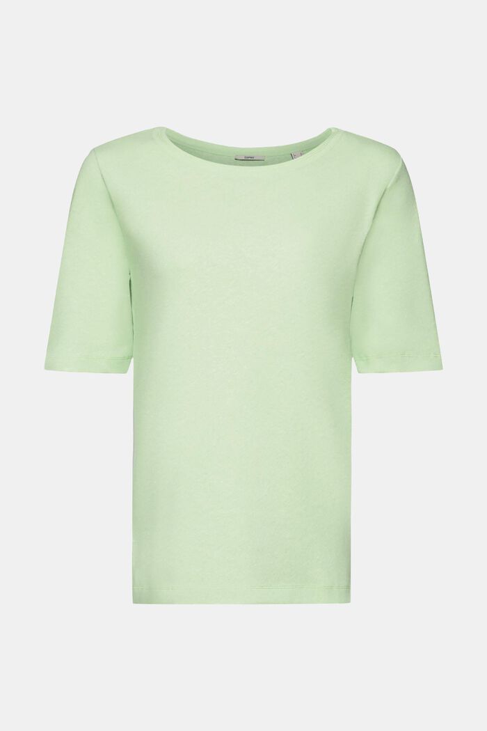 T-shirt i hørmiks, CITRUS GREEN, detail image number 5