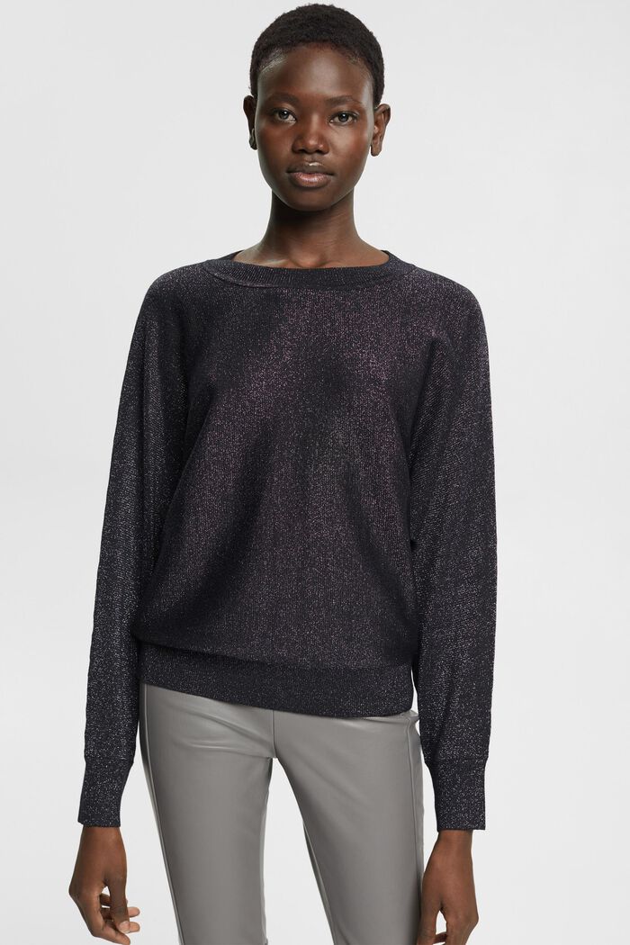Sweater med glimmereffekt, BLACK, detail image number 0