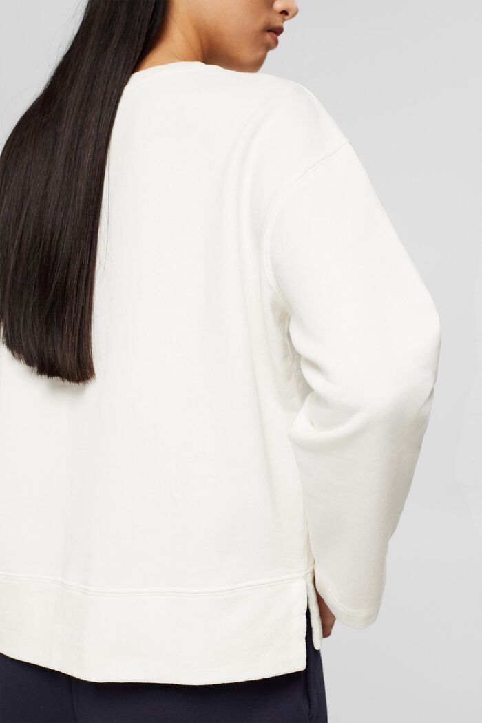 Sweatshirt i ren bomuld, OFF WHITE, detail image number 0