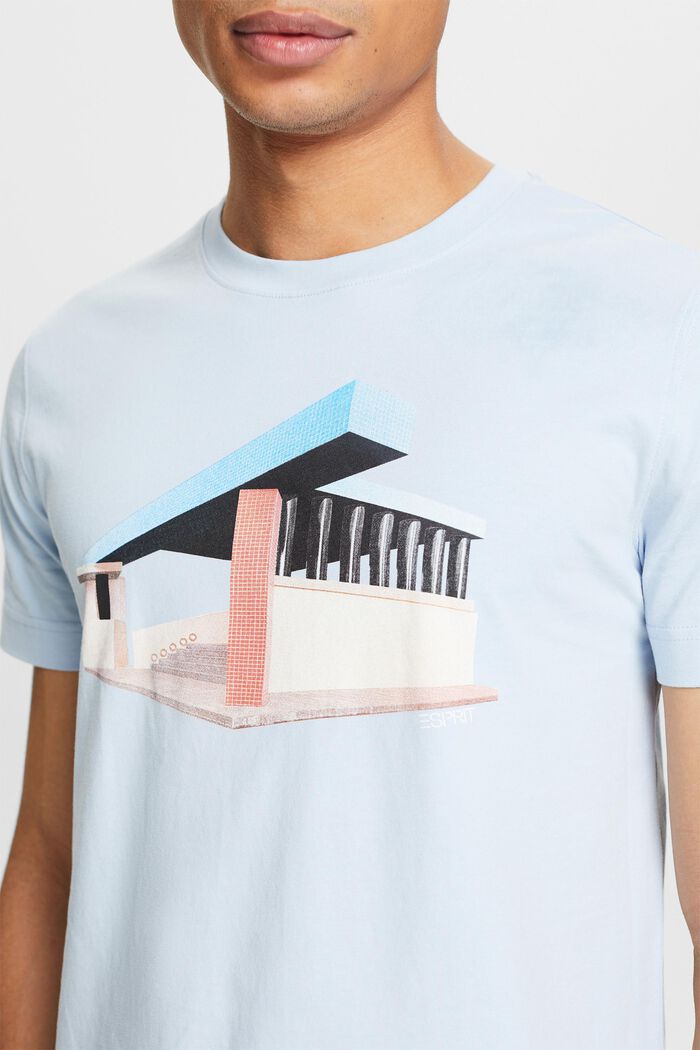 T-shirt med grafisk print, LIGHT BLUE, detail image number 3