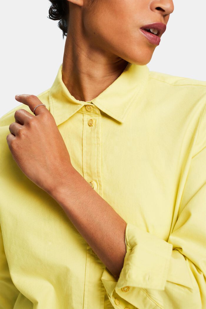 Oxford-skjortebluse, LIME YELLOW, detail image number 3