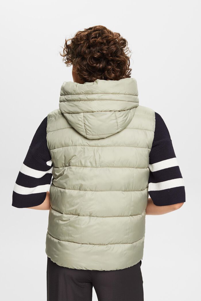 Genanvendte materialer: Quiltet vest, DUSTY GREEN, detail image number 3
