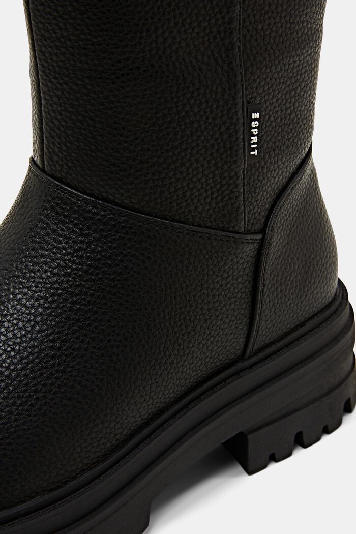 Chunky støvler i imiteret læder, BLACK, detail image number 3