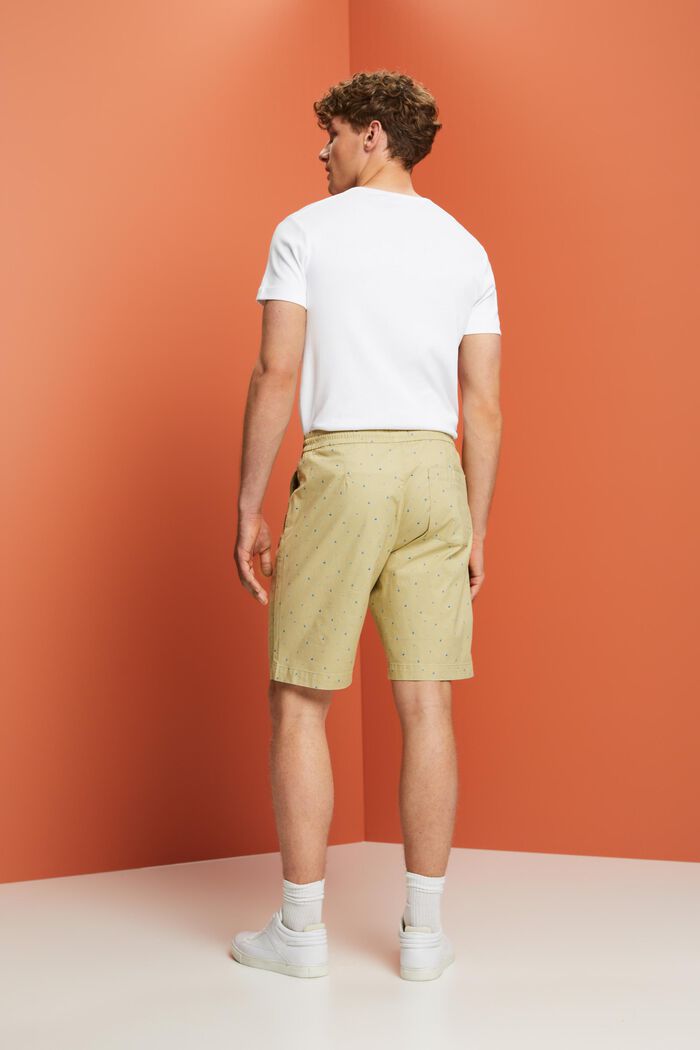 Mønstrede pull on-shorts, stretchbomuld, PASTEL GREEN, detail image number 3