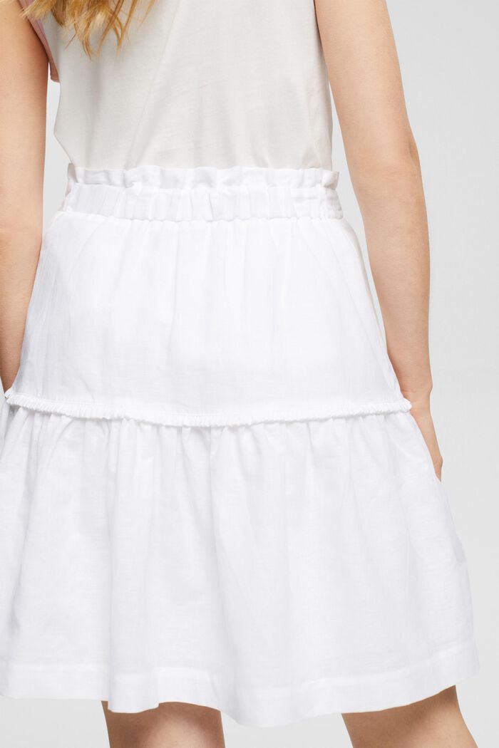 Kort nederdel i hørblanding, WHITE, detail image number 5