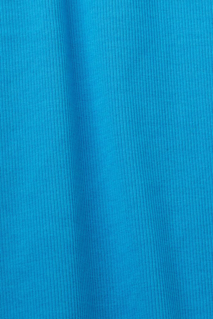 Tank-top i ribbet jersey, stretchbomuld, BLUE, detail image number 5