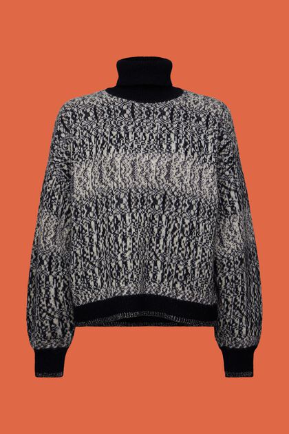 Lamé-sweater med jacquard-mønster