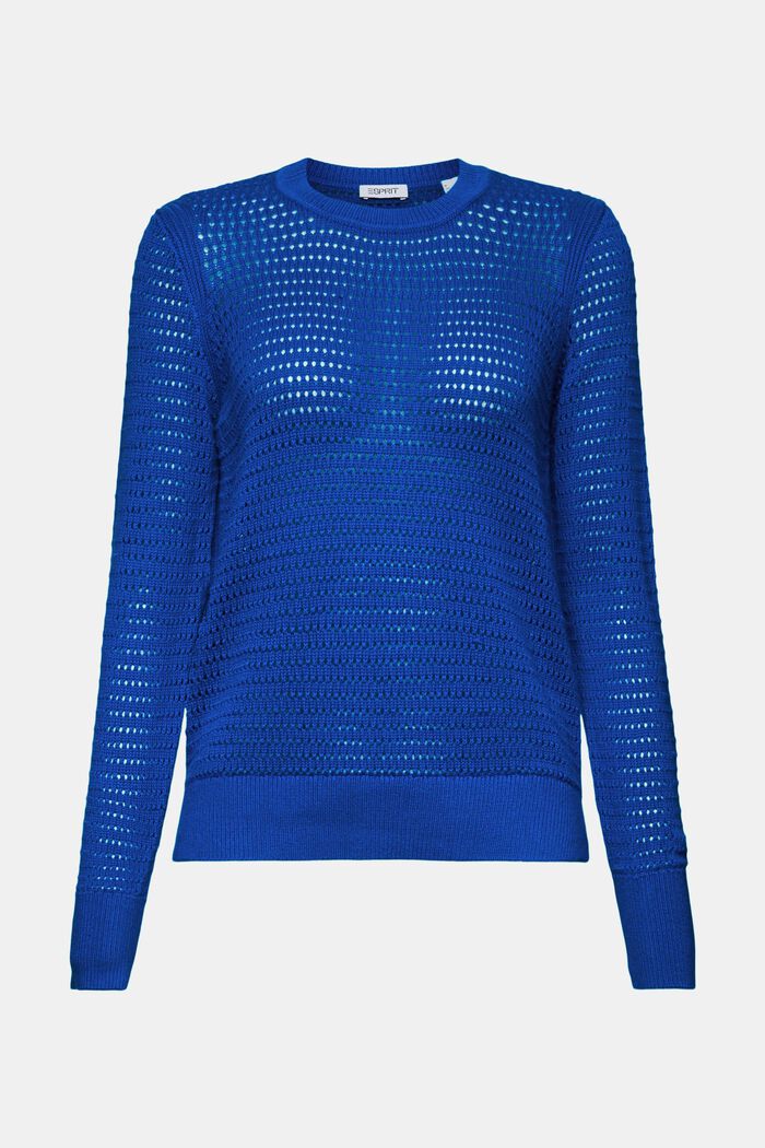 Sweater i mesh, BRIGHT BLUE, detail image number 6