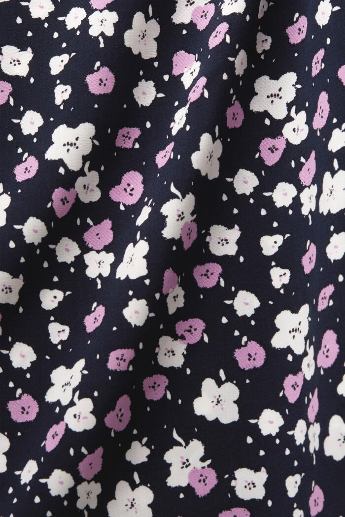 Mønstret ærmeløs bluse, LENZING™ ECOVERO™, NAVY, detail image number 4