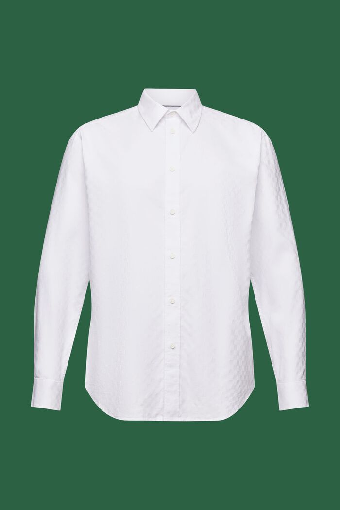 Jacquard-skjorte i bomuld, WHITE, detail image number 6