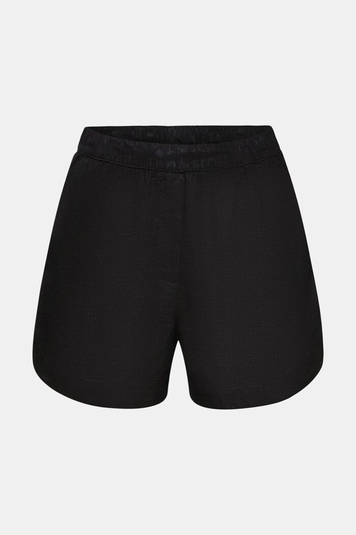 Pull on-shorts i hørmiks, BLACK, detail image number 7