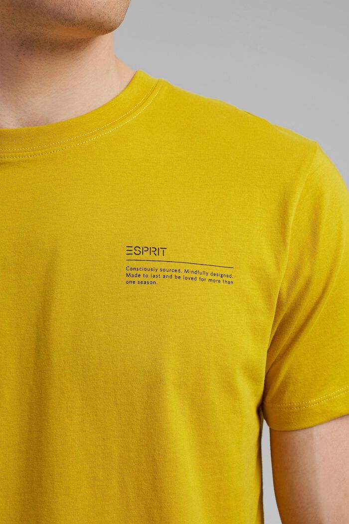 T-shirt i jersey med print, 100% økologisk bomuld, YELLOW, detail image number 1