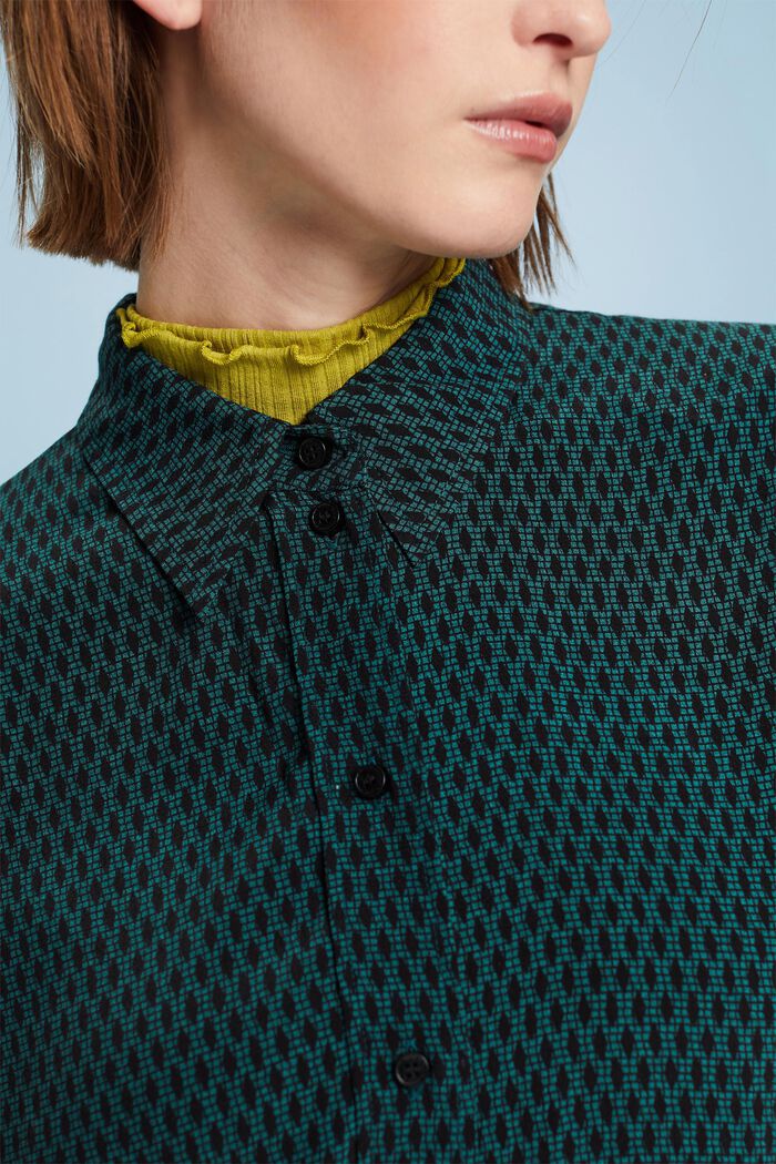 Button down-skjorte med print, EMERALD GREEN, detail image number 1