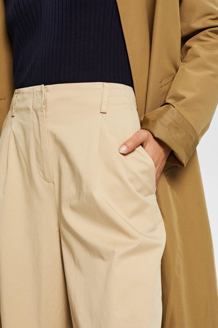Lange shorts med print og vidde i benene, LENZING™ ECOVERO™, SAND, detail image number 1