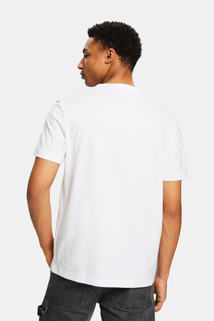 Jersey-T-shirt i pimabomuld med rund hals, WHITE, detail image number 2