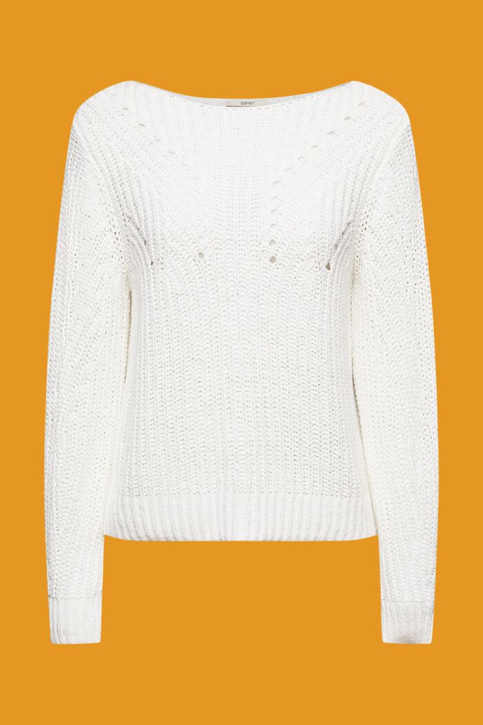 Sweater i åben strik, OFF WHITE, detail image number 6