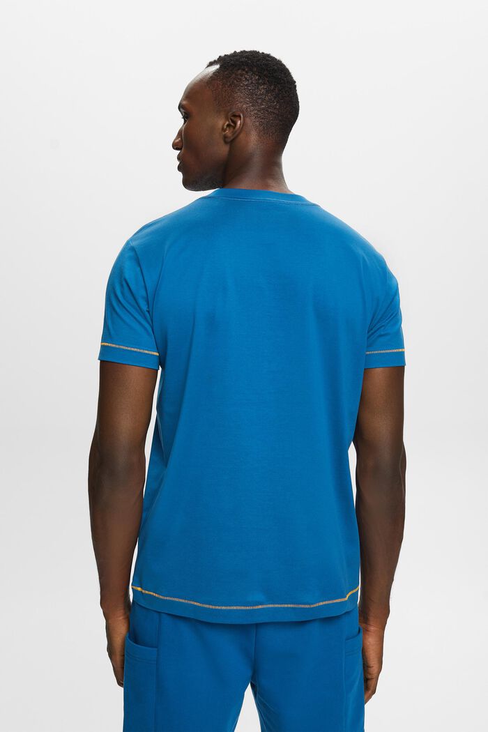 Jersey-T-shirt med rund hals, 100 % bomuld, DARK BLUE, detail image number 3