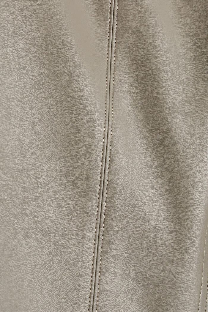 Bukser i læderlook med svaj i benene, GUNMETAL, detail image number 4