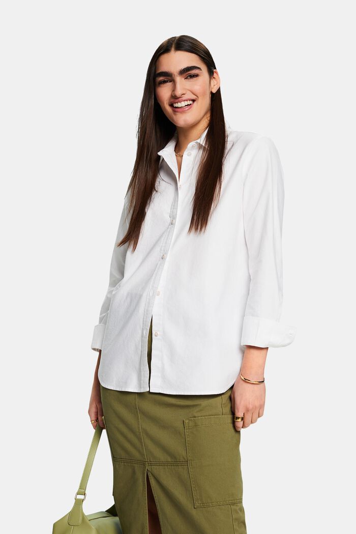 Oxford-skjortebluse, WHITE, detail image number 0