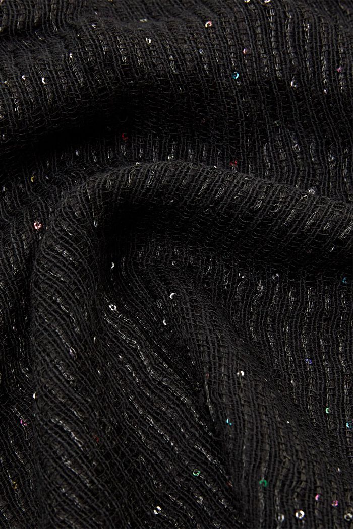 Tørklæde med paillet-applikation, BLACK, detail image number 1