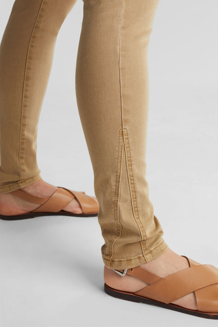 Bløde, højtaljede bukser med stretch, CAMEL, detail image number 2