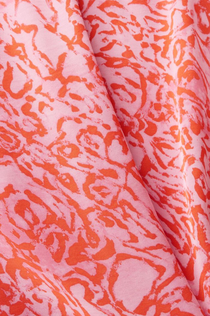 Mønstret satinbluse med flæsekanter, PINK, detail image number 6