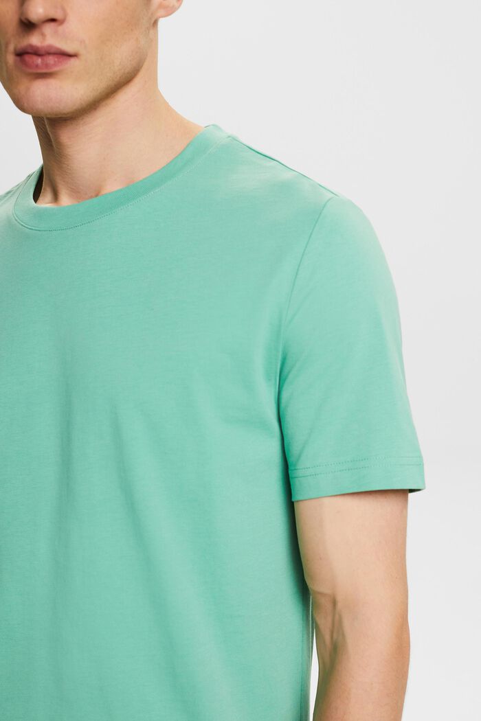 Jersey-T-shirt med rund hals, DUSTY GREEN, detail image number 3