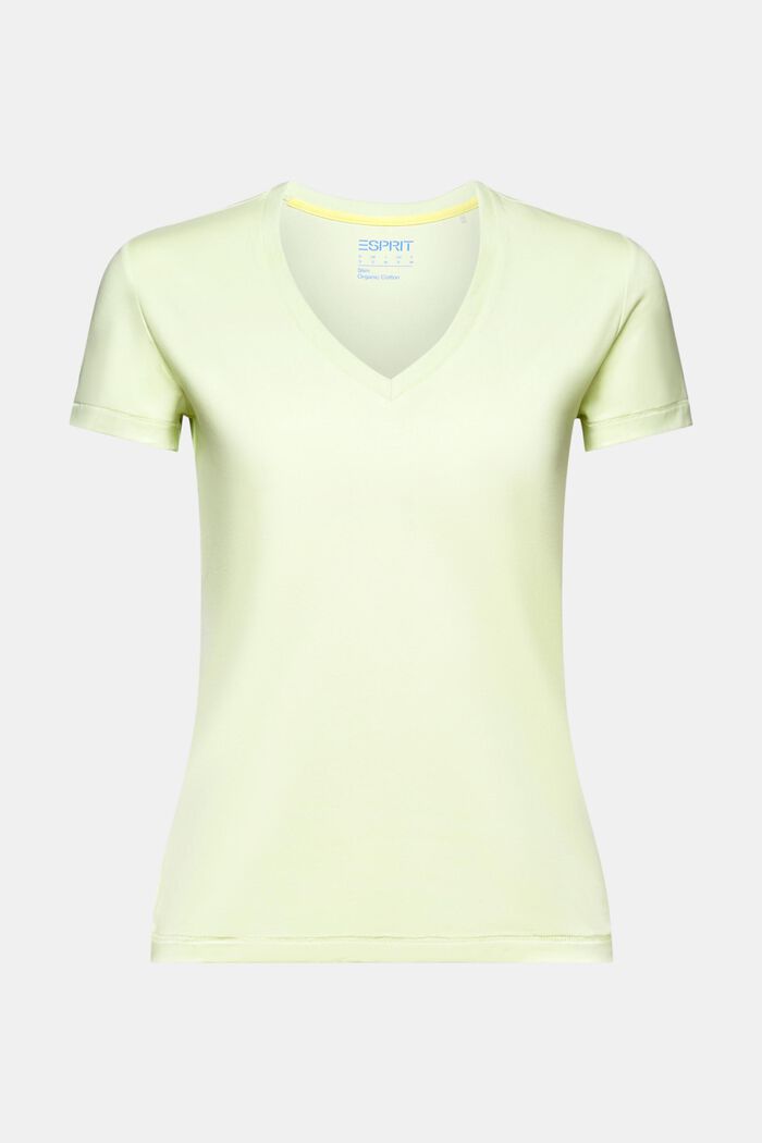 Jersey-T-shirt med V-hals, PASTEL GREEN, detail image number 5